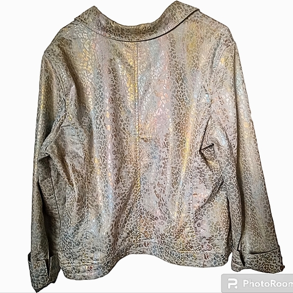 Metallic Jean Jacket Size L - Picture 2 of 10